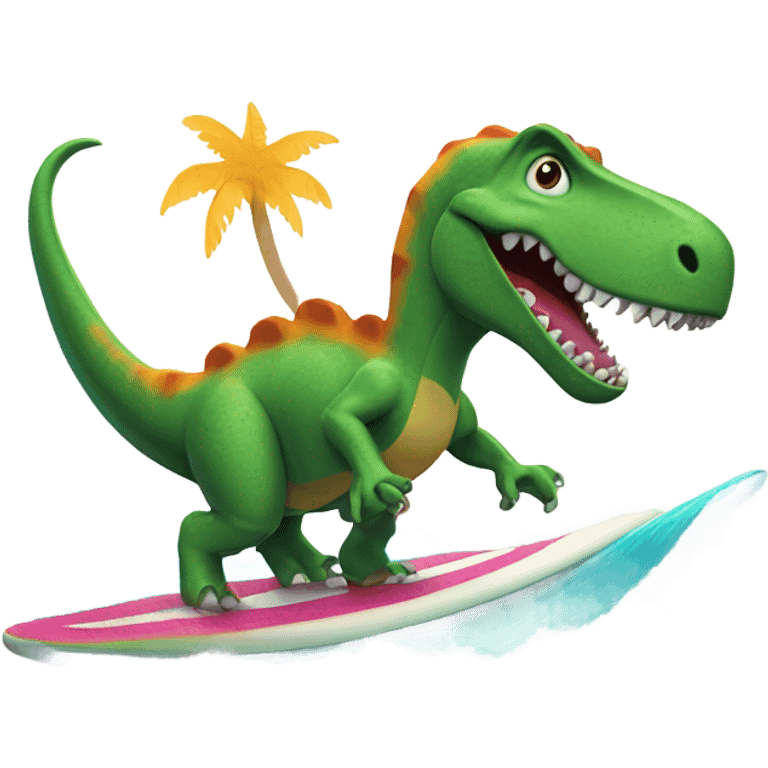 Dinosaur surfing  emoji