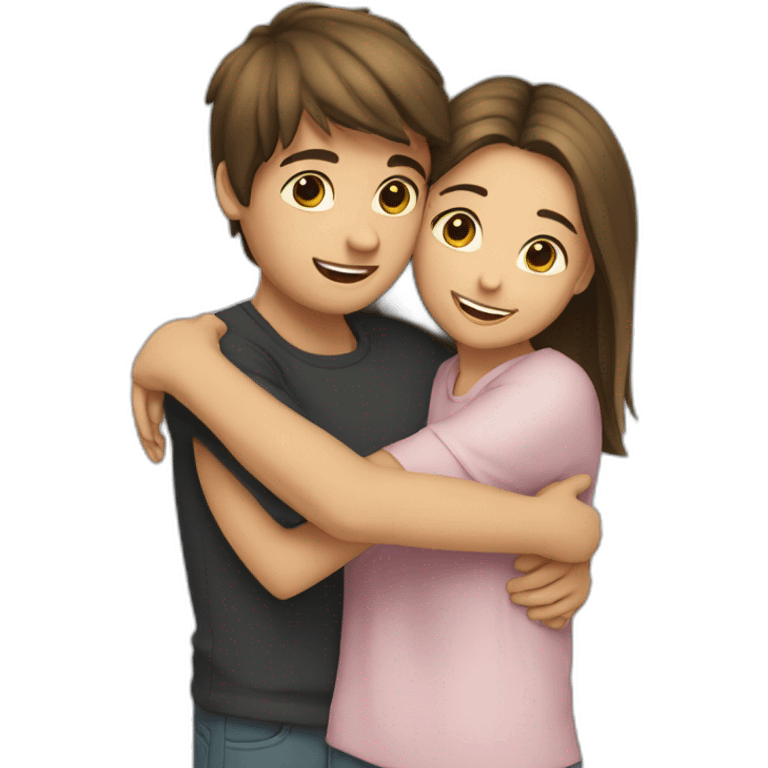 boy ans girl huging emoji