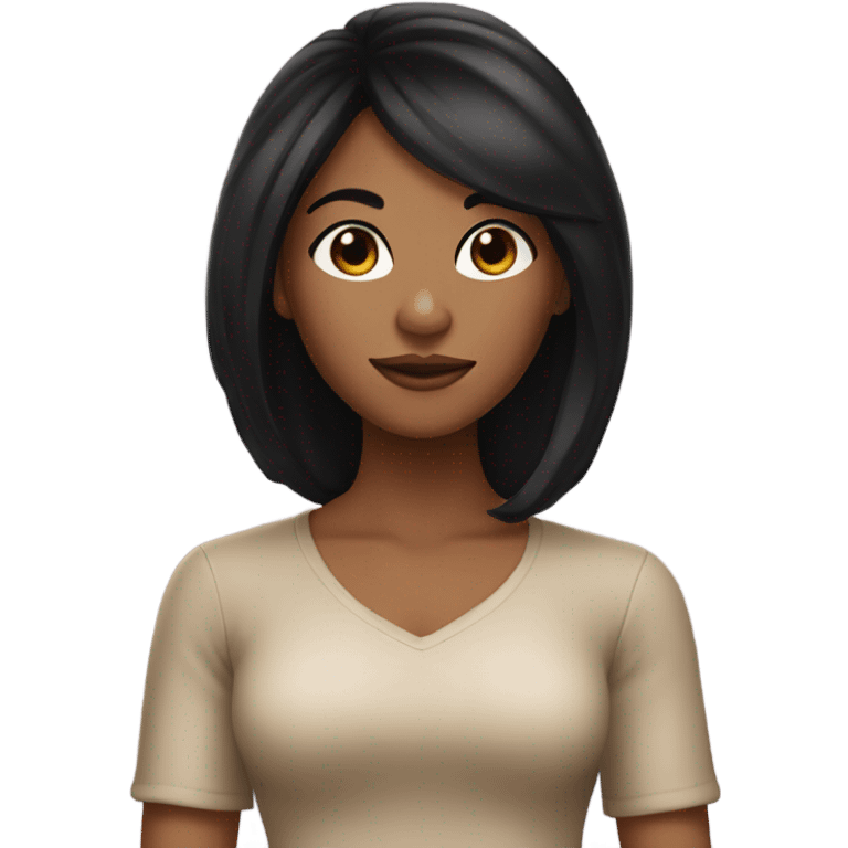 caramel skin girl with black hair emoji