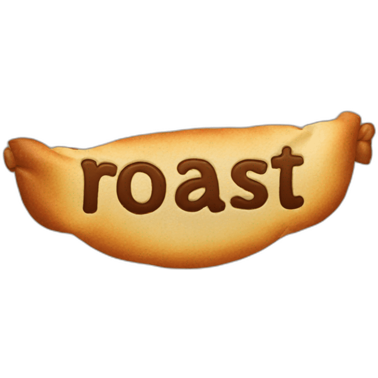 A banner spelling the word "Roast" emoji