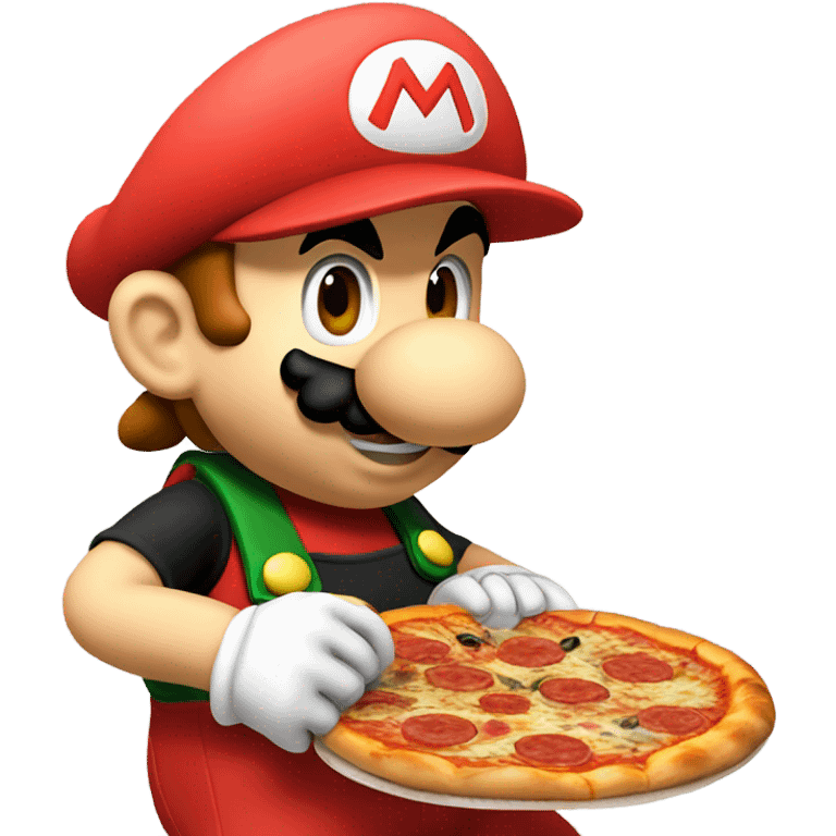 supermario bros eating pizza emoji