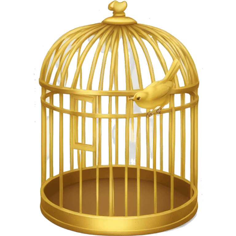 empty gold bird cage emoji