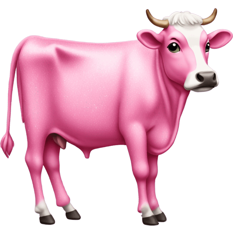 Pink full body spotted cow with glitter  emoji