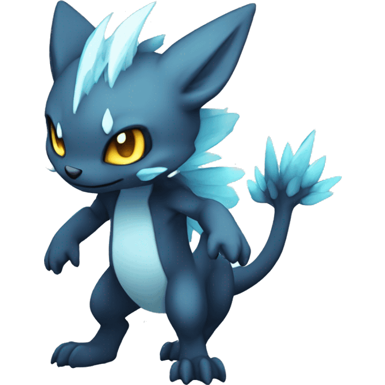 a anthro chibi-style dark-type-ice-type Fakémon-hybrid full body emoji