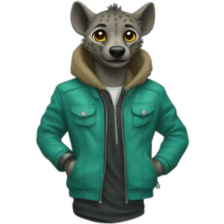 hyena with tosca jacket emoji