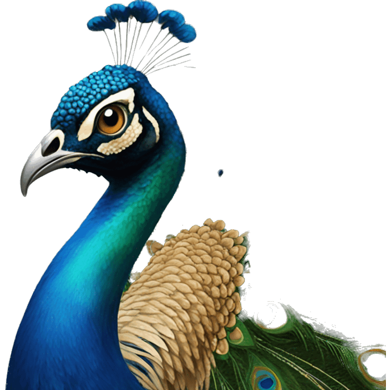 Hybrid of peacock and lion  emoji