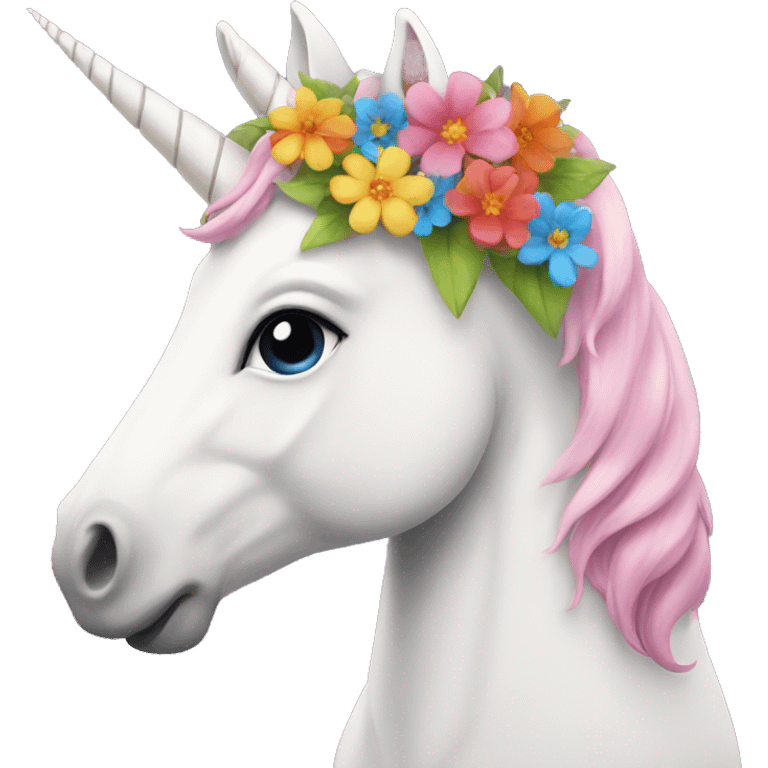  rainbow unicorn with flowers emoji