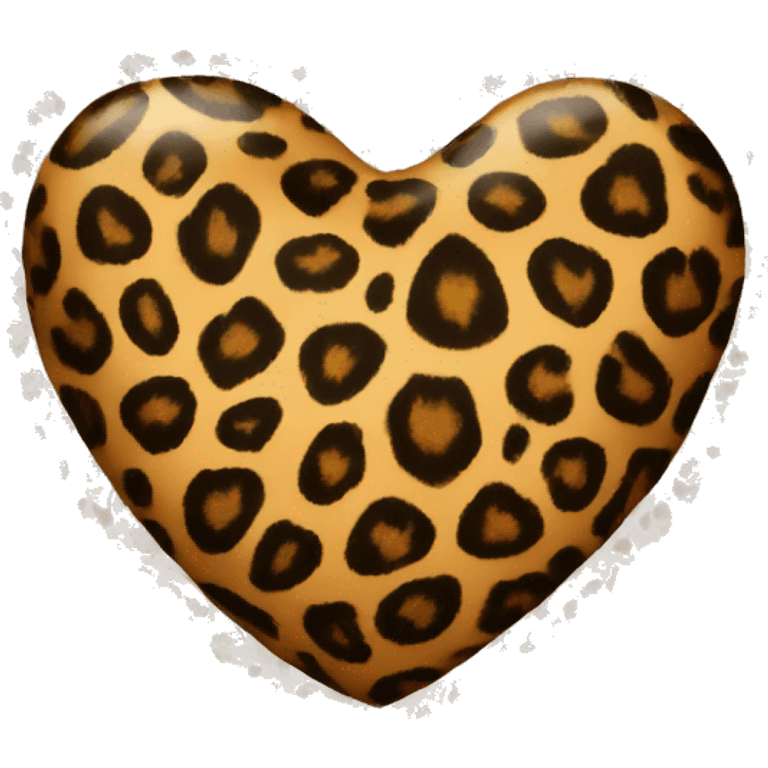 leopard print heart emoji