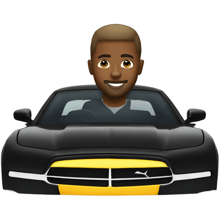 Black man in Dodge Charger emoji