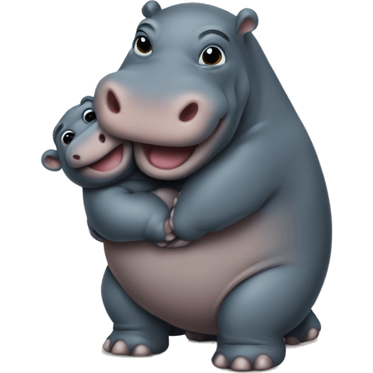 Trump hugging pygmy hippo emoji