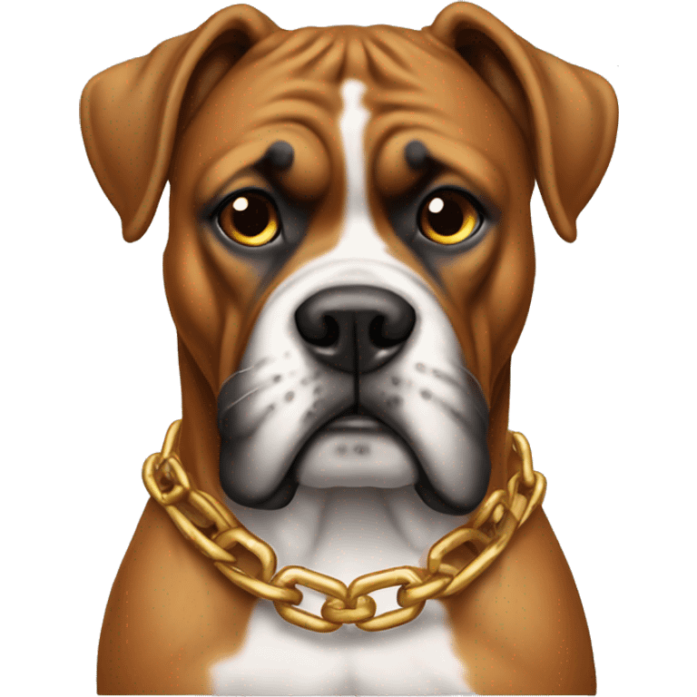 Boxer dog wearing chain emoji