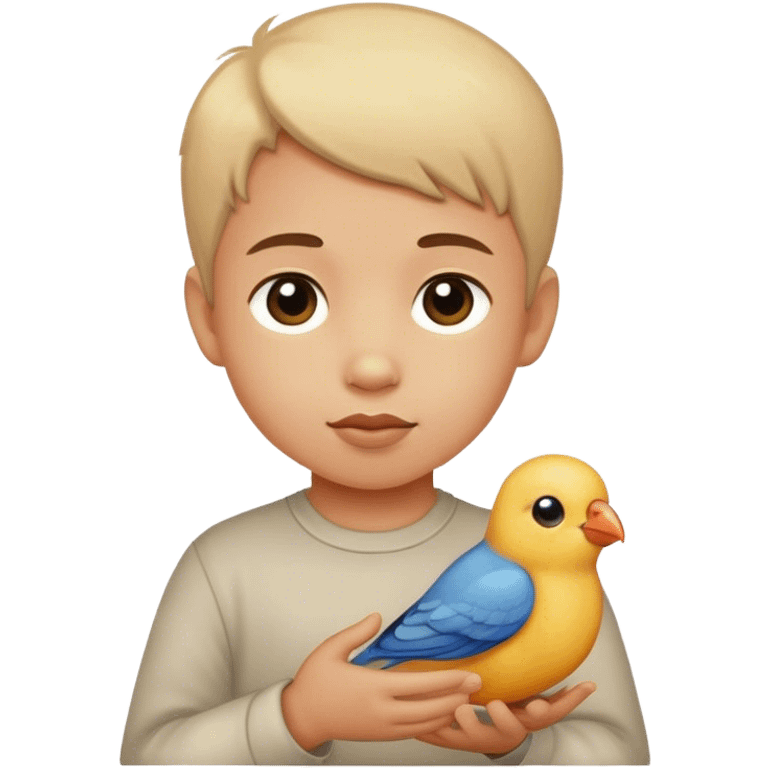 Child and bird emoji