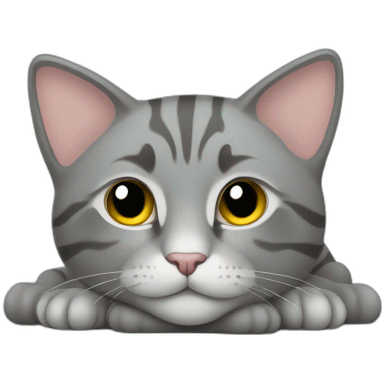 gray cat lying down emoji