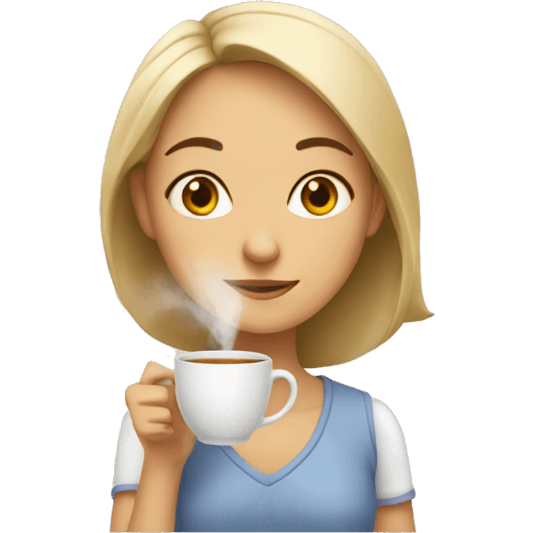 A girl with cup of tea emoji