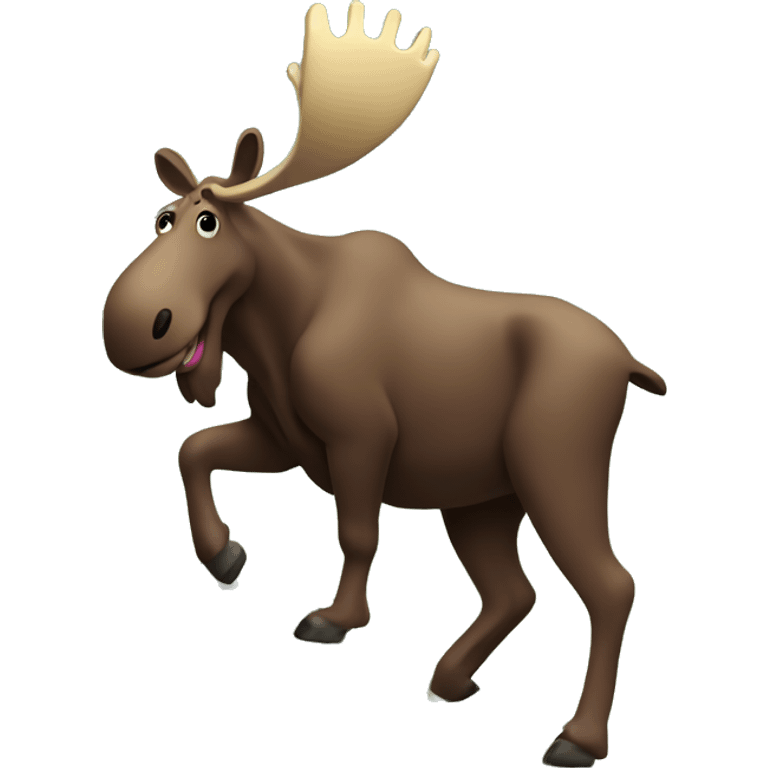 Moose climbing a mountain emoji