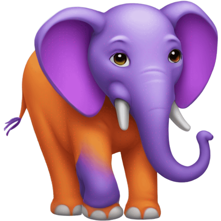 Orange and purple elephant emoji