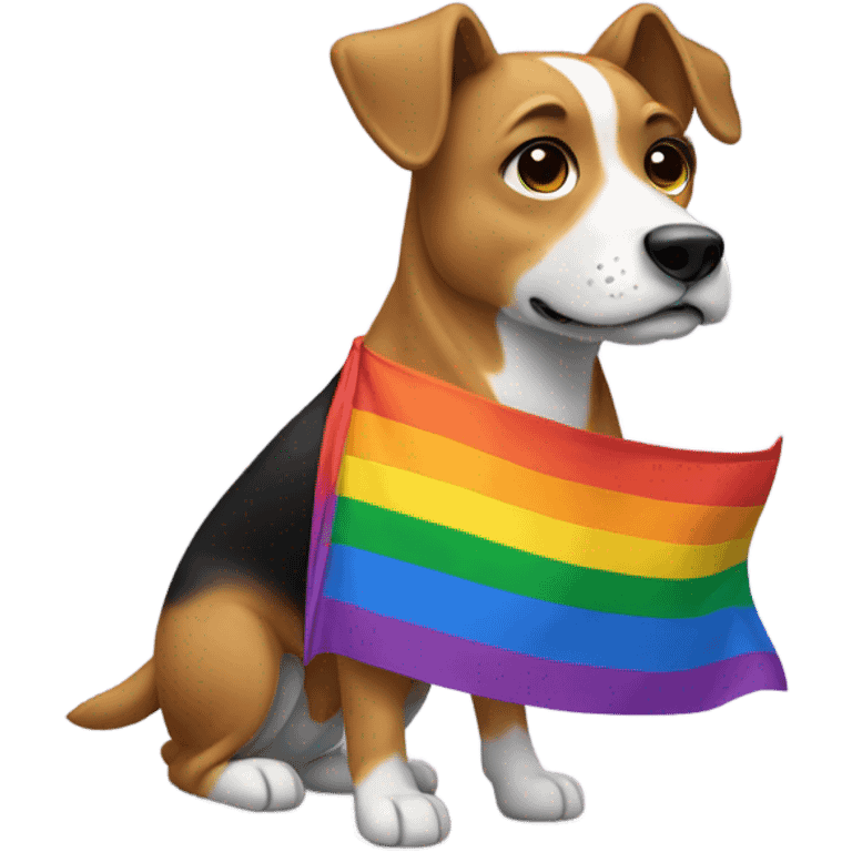 Gay flag on dog  emoji