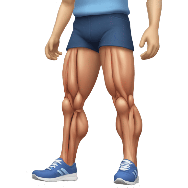 Human anatomy 3D quadriceps muscle in leg emoji