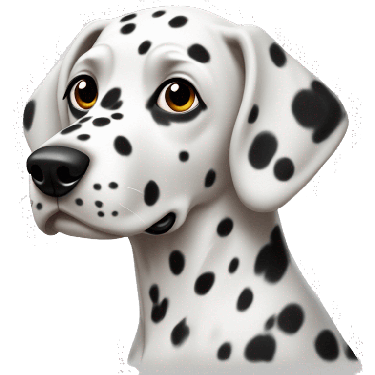 Dalmatian with a black spot around the eye emoji