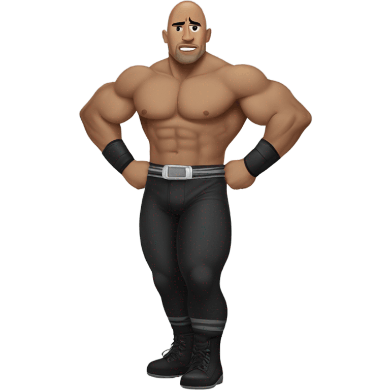 the rock, wwe, full body, wrestling attire emoji