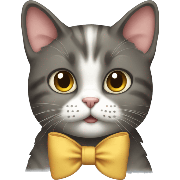 a cat wearing a bow emoji