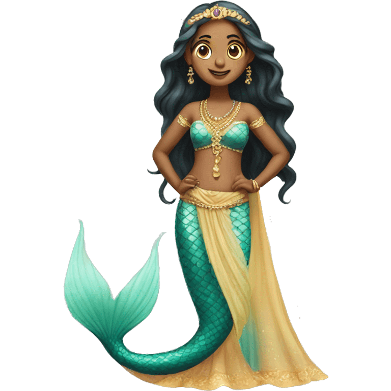 mermaid princess of India whole body emoji