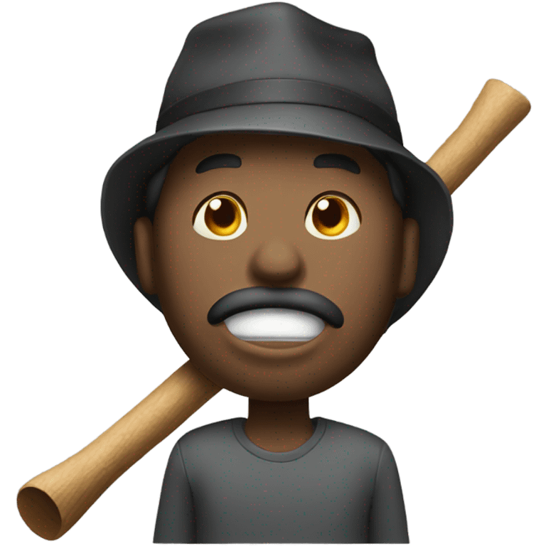 Guy with stick in his mouth emoji