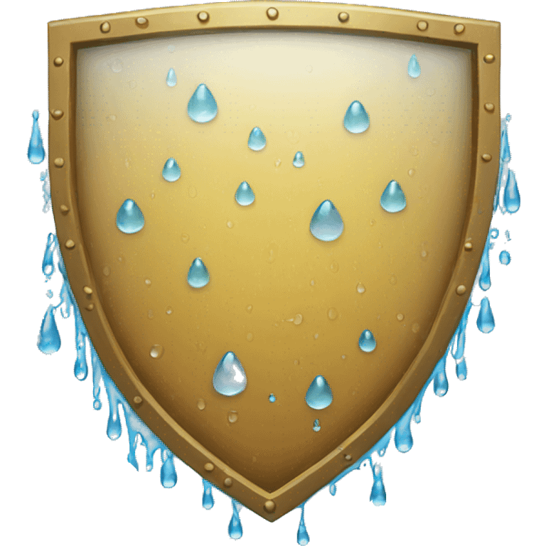 A shield with water droplets. emoji