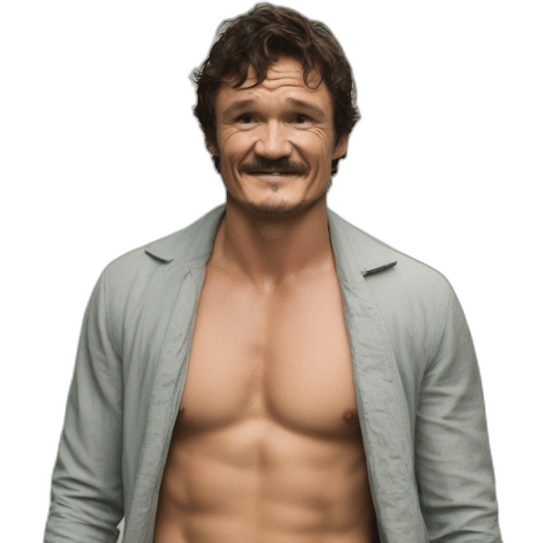 pedro pascal no shirt sweaty emoji