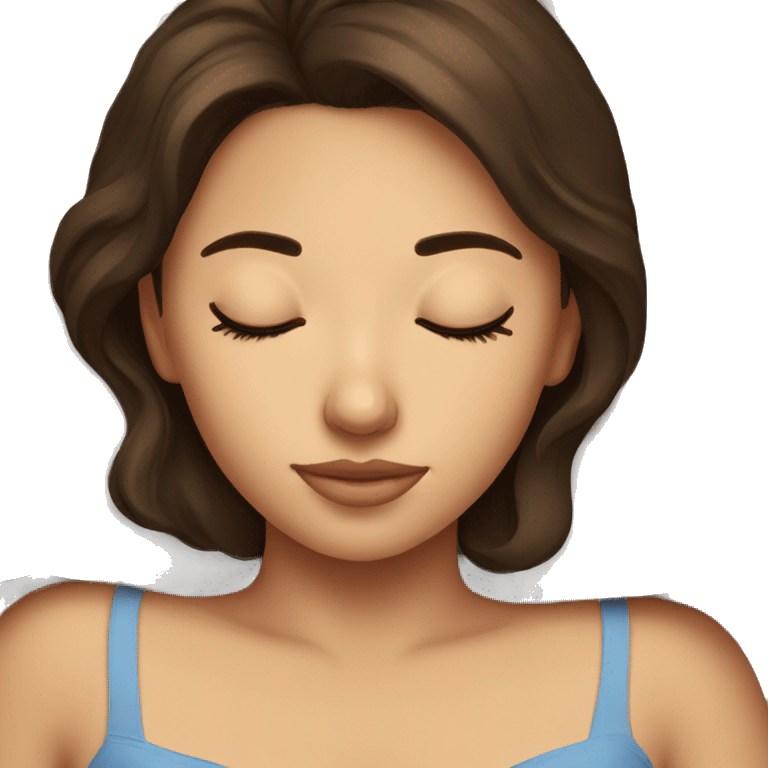 pretty brunette girl sleeping emoji