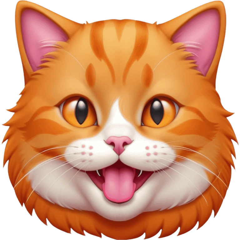 Cute Orange cat sticking out tounge emoji