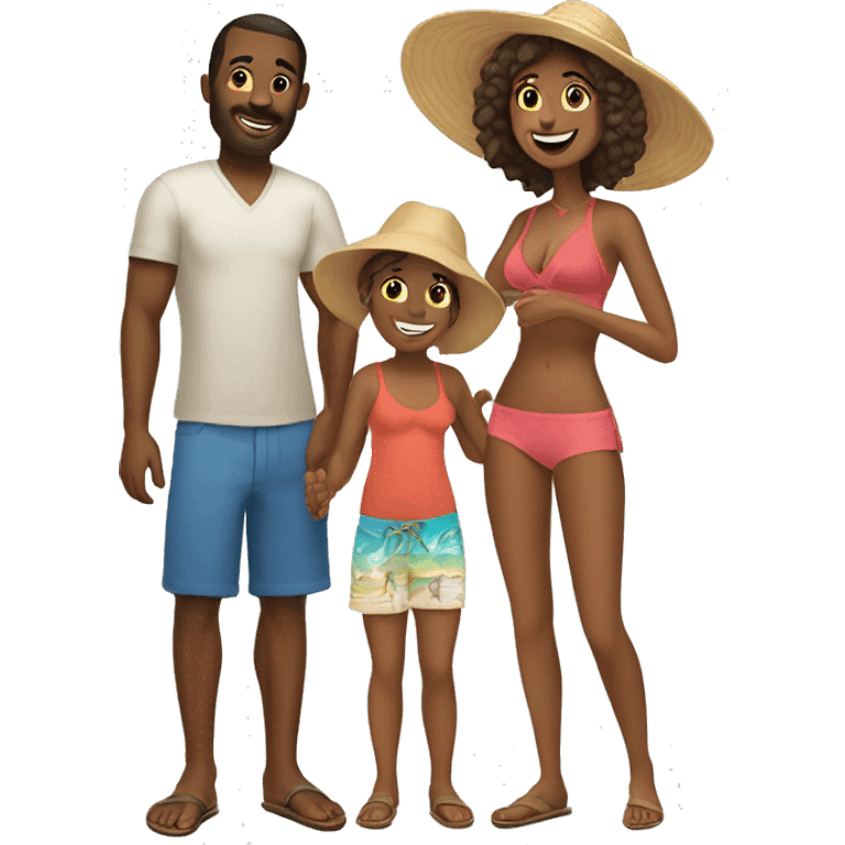 beach vacation family with a toddler emoji