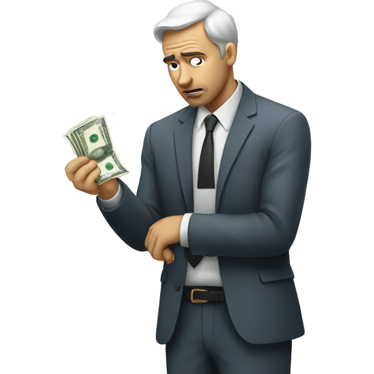 Sad man throwing money  emoji