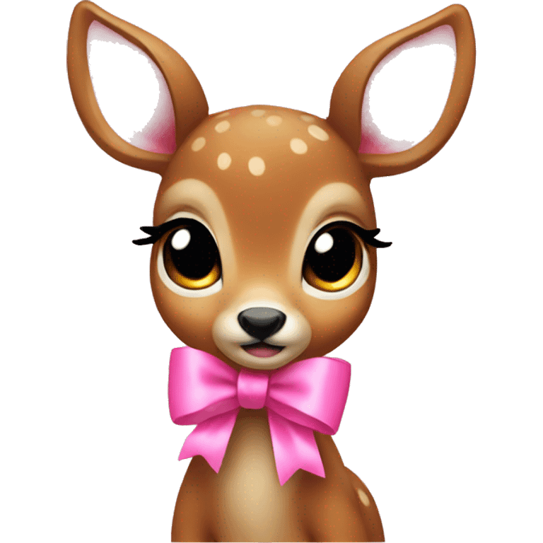 Baby deer with pink bow emoji