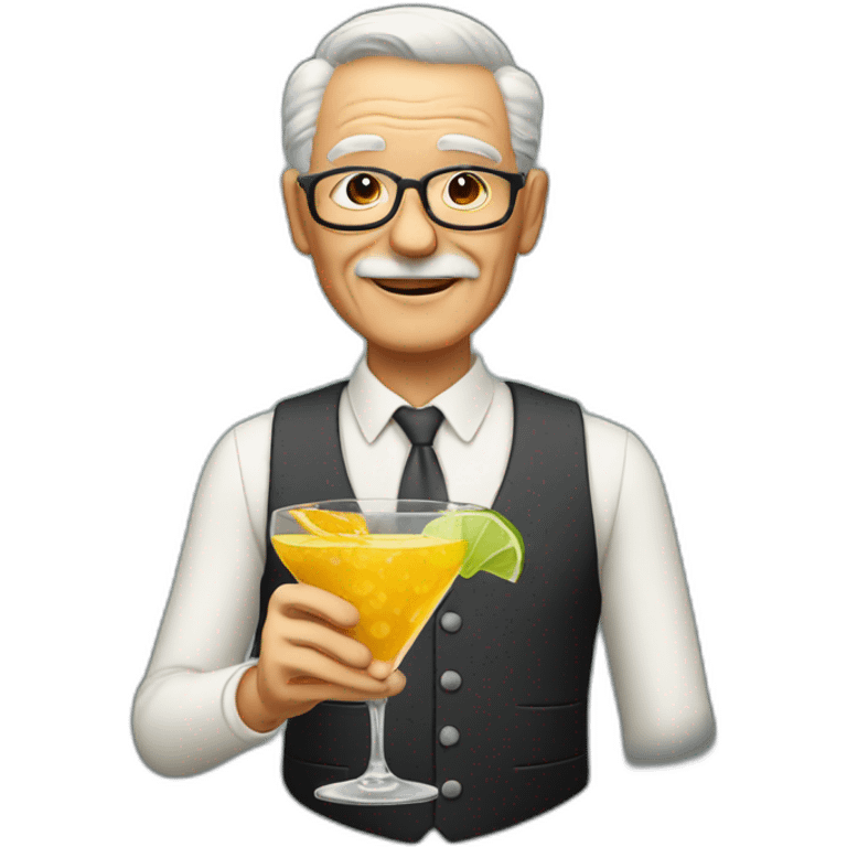 Grandfather with coctail emoji