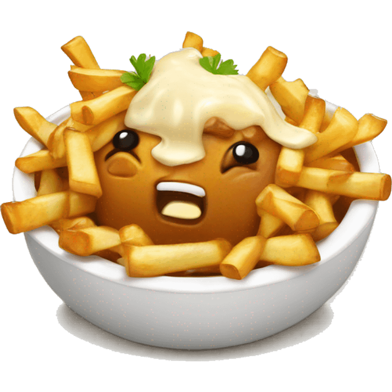 Poutine qui mange une poutine emoji