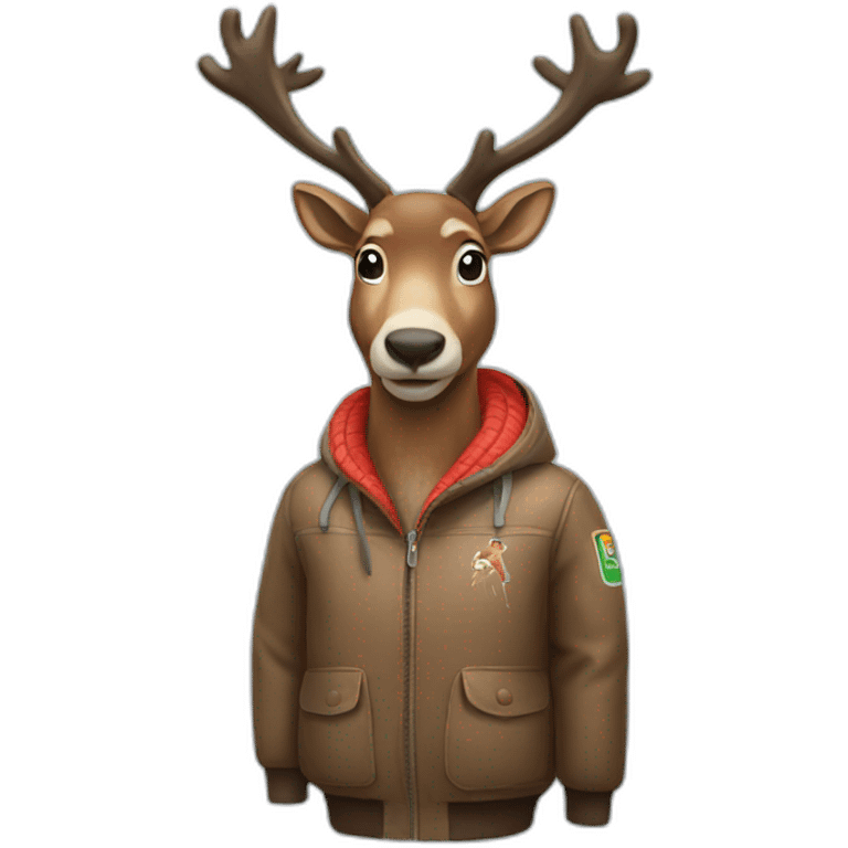 reindeer in nice jacket emoji