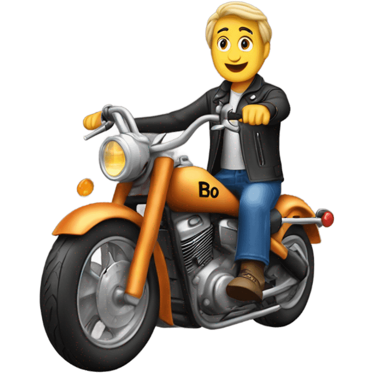 Bob riding a motorcycle ￼ emoji