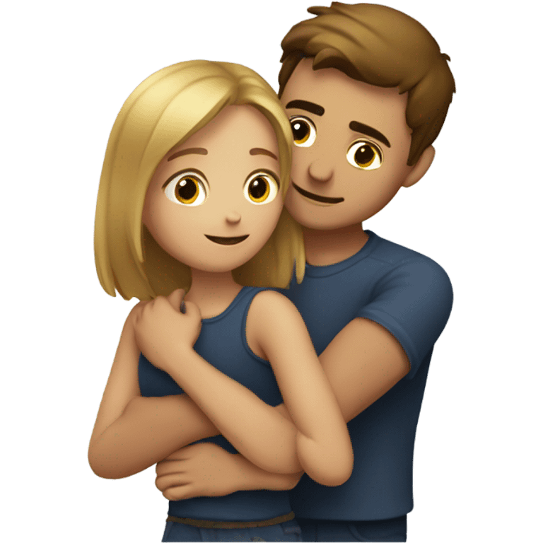 guy hugging n gurl emoji