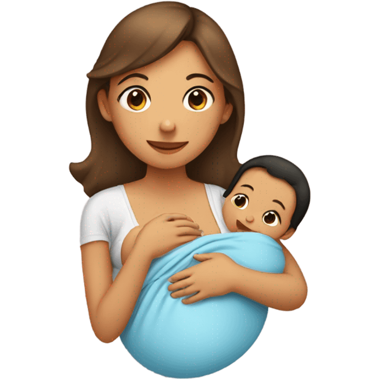 Young female breastfeeding baby emoji