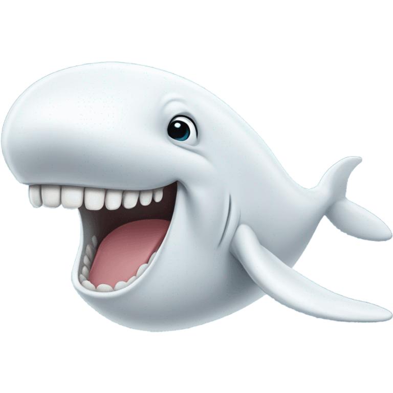 white whale , open mouth emoji