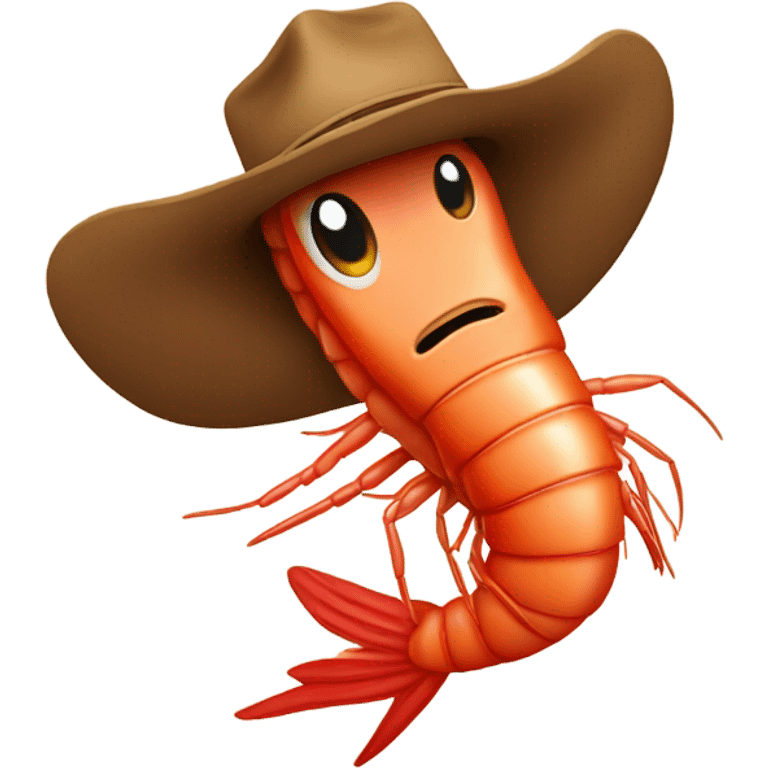 Shrimp wearing cowboy hat emoji