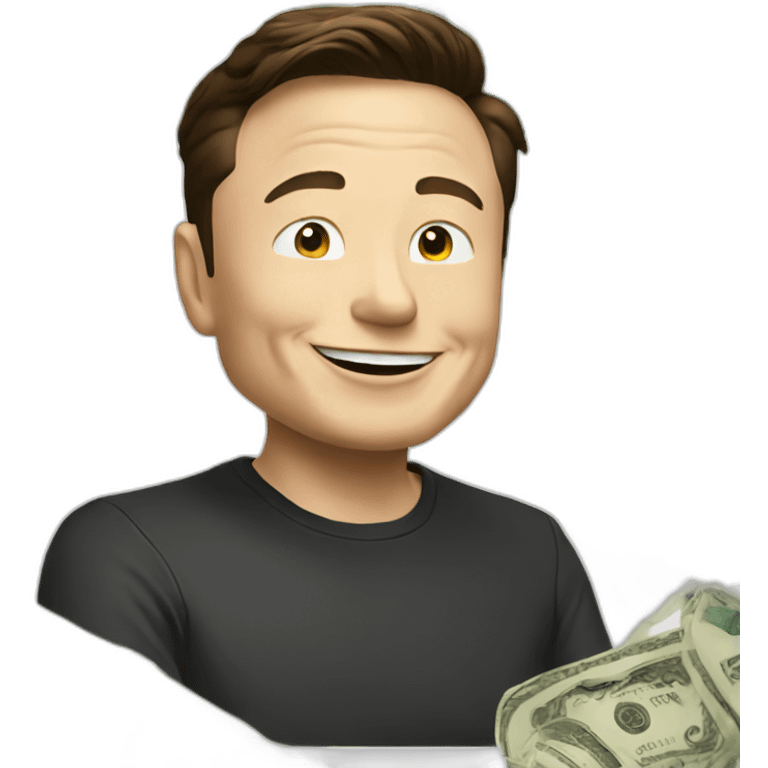 elon musk happy with money emoji