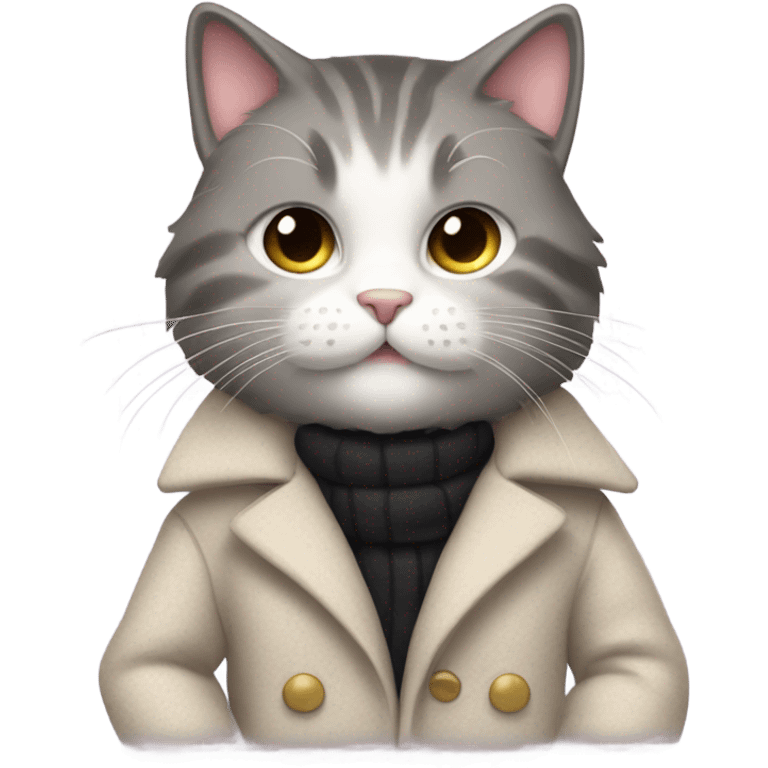 Cat wearing a coat emoji