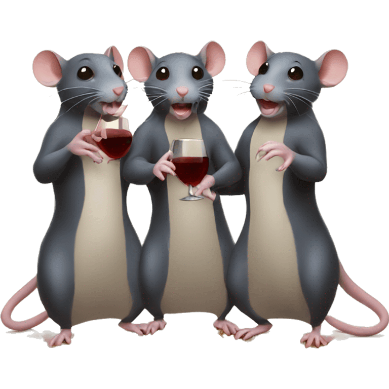 three rats with wine emoji