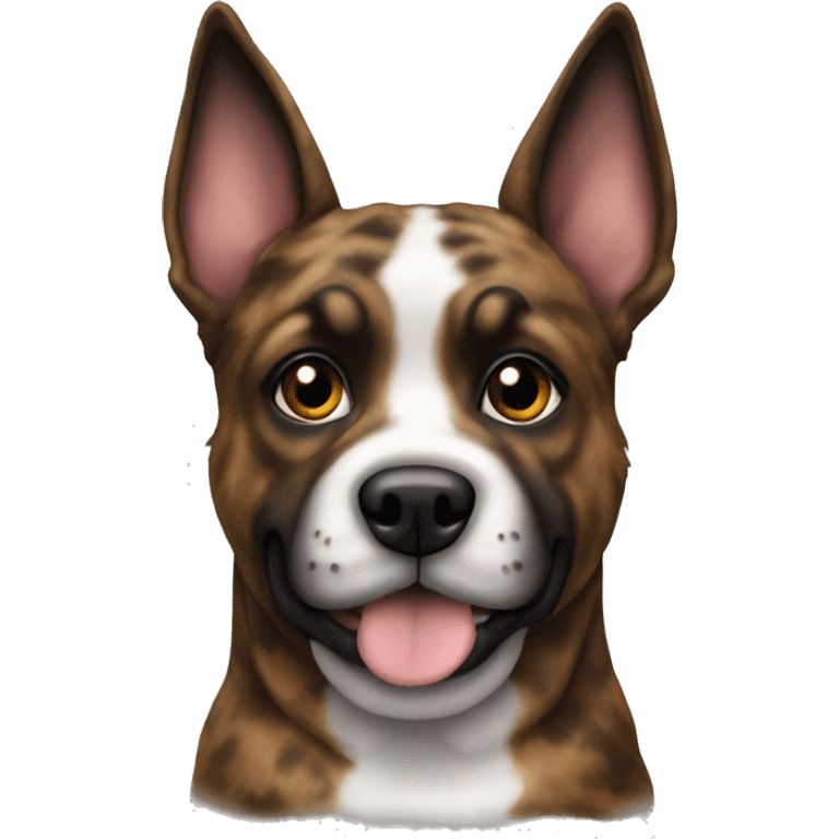 Brindle furry dog with brindle fur pointed ears  emoji