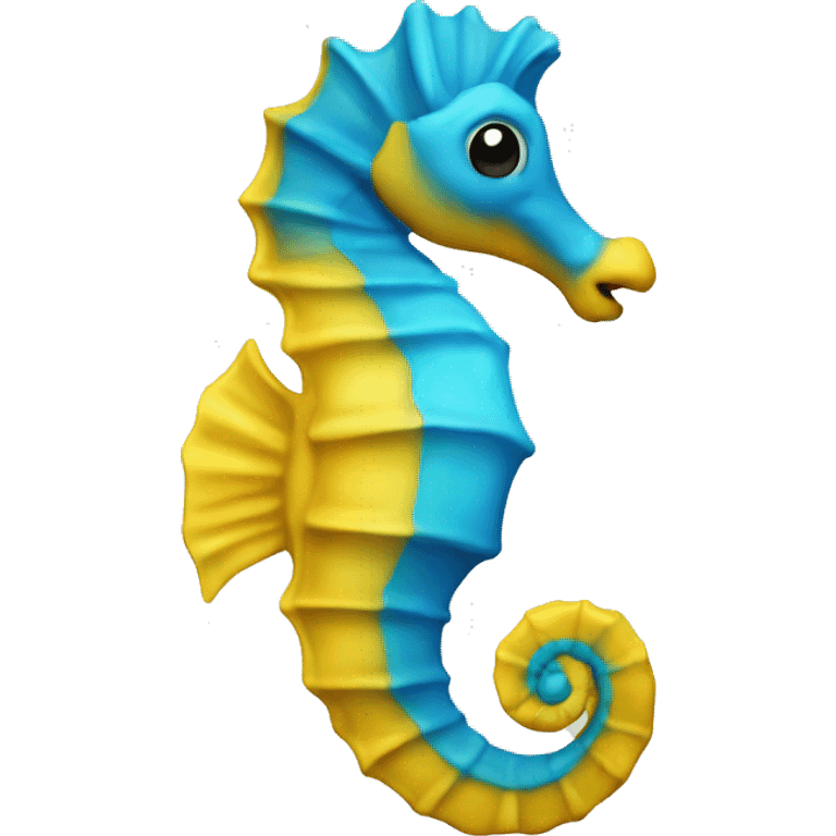 Yellow-blue seahorse  emoji