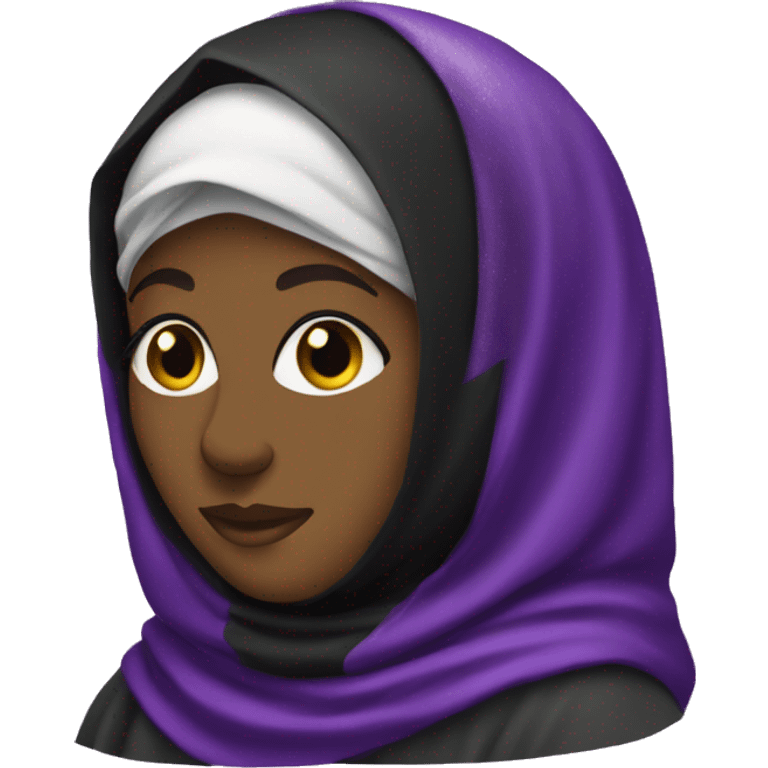 Black Muslim wearing glittery purple niqab emoji