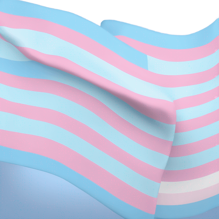 transgender pride flag with five horizontal stripes: light blue, pink, white, pink, and light blue emoji