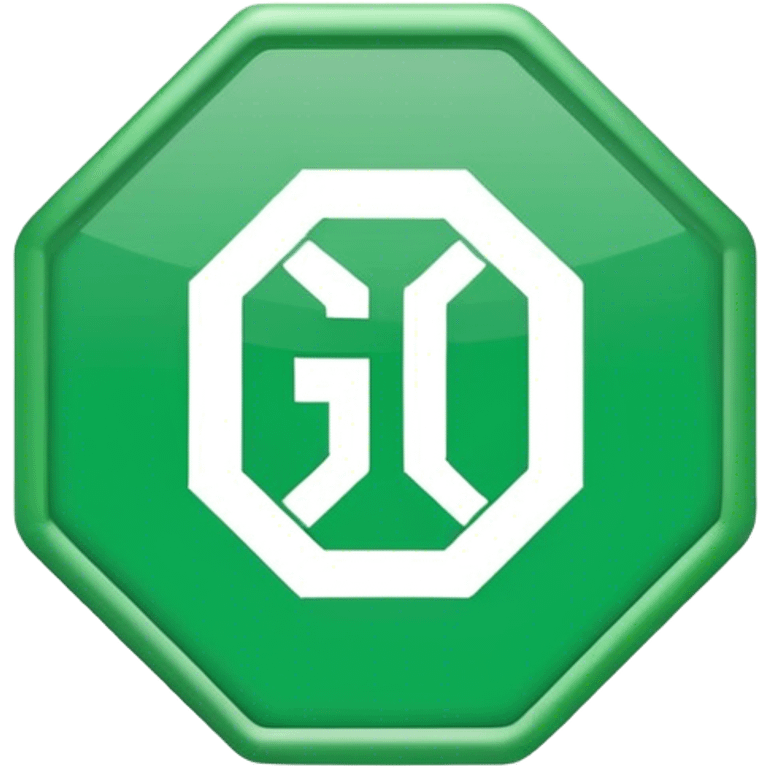  green octagon sign that says go  emoji